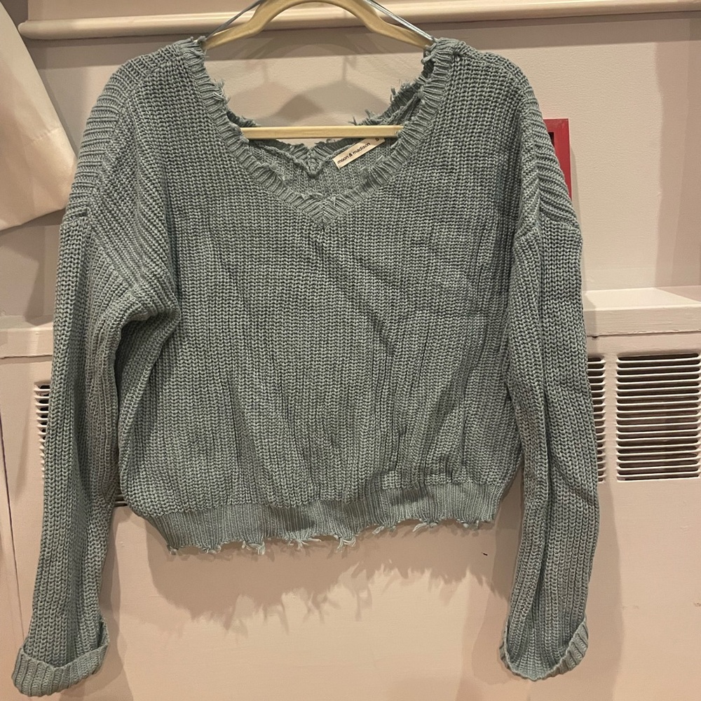 Blue cropped sweater